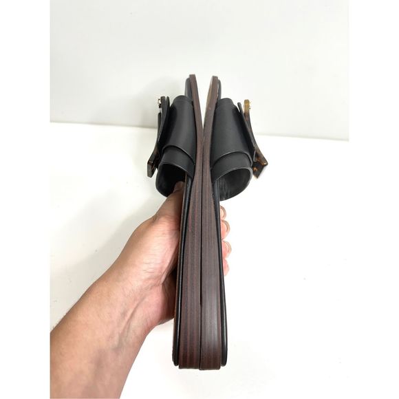 Sam Edelman Sandals Inez Slide Womens Size 9 Black Tortoiseshell Buckle Leather - Picture 8 of 12